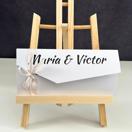Invitații nuntă - Invitație pliabilă tip plic