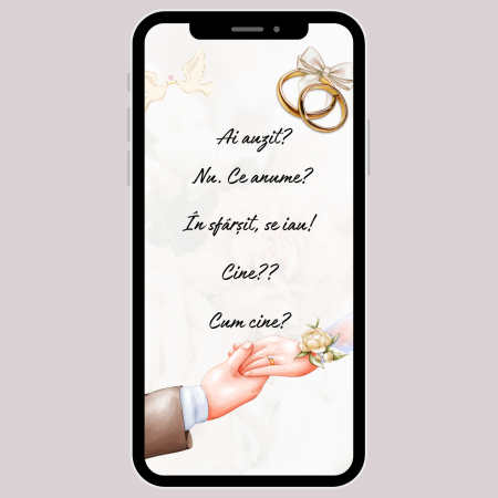 Invitații digitale nuntă - Invitație video de nuntă, amuzantă