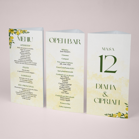 Nuntă - Meniu 2 în 1 nuntă cu lămâi