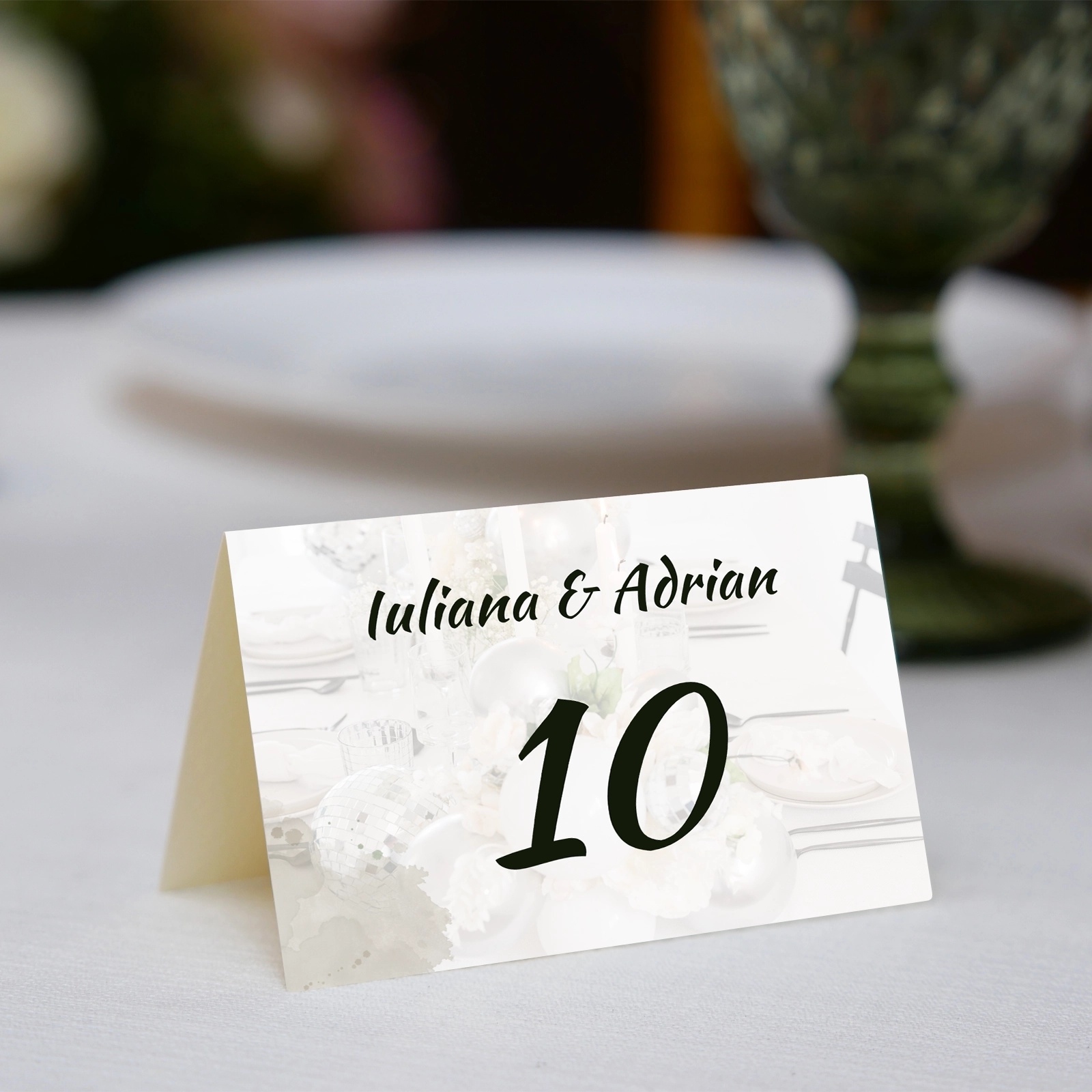 Numere de masă nuntă - Număr masă nuntă cu fundal vintage