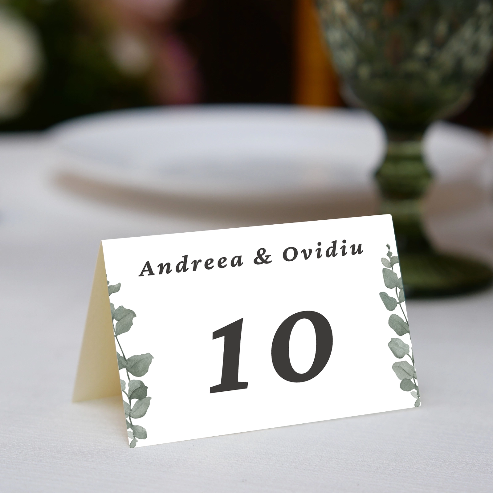 Numere de masă nuntă - Număr masă nuntă cu motiv floral