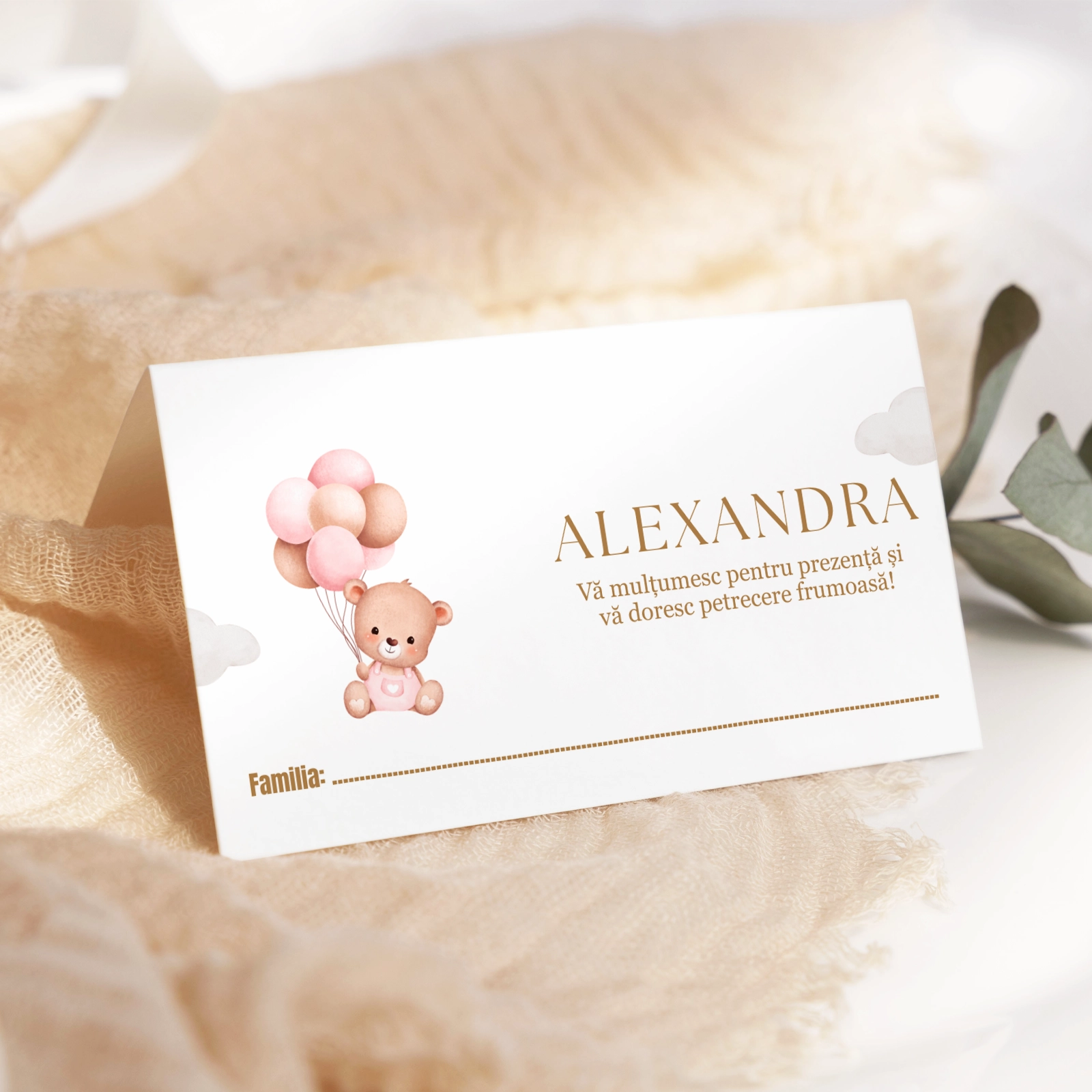 Plic bani botez cu ursuleț și baloan [1]