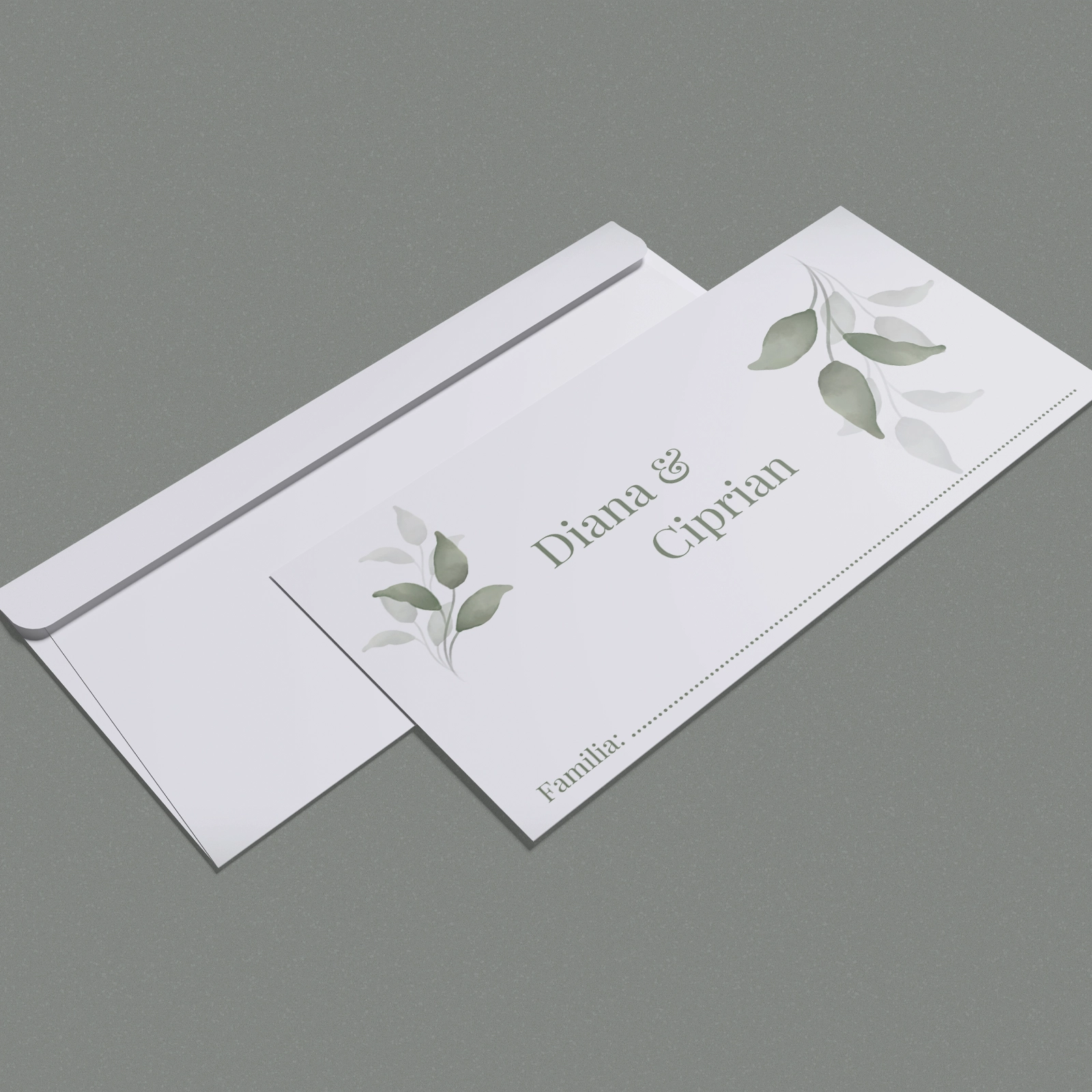 Plicuri - Plic bani nuntă cu frunze