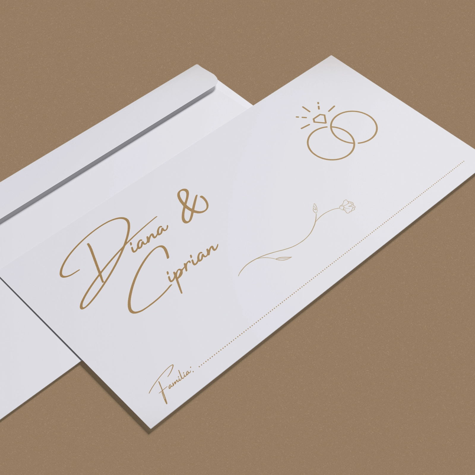 Nuntă - Plic bani nuntă cu inele