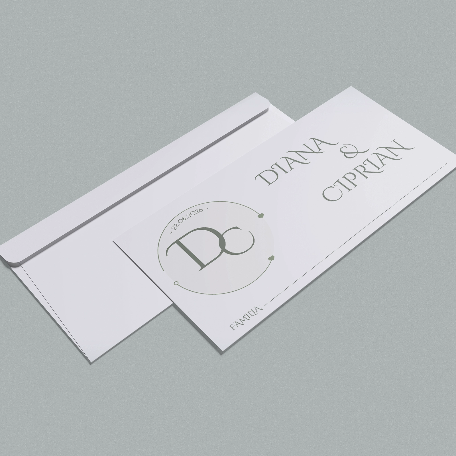 Plicuri - Plic bani nuntă cu inițiale