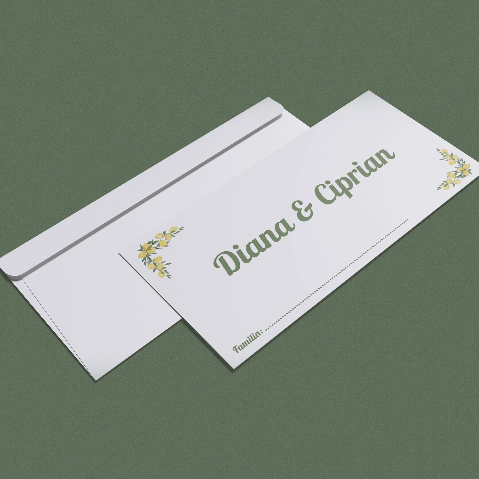 Plicuri - Plic bani nuntă cu lămâi