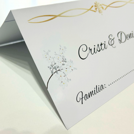 Plic bani nuntă, design floral cu inele [1]