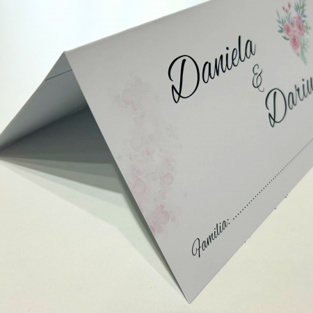 Plic bani nuntă, design floral roz [1]