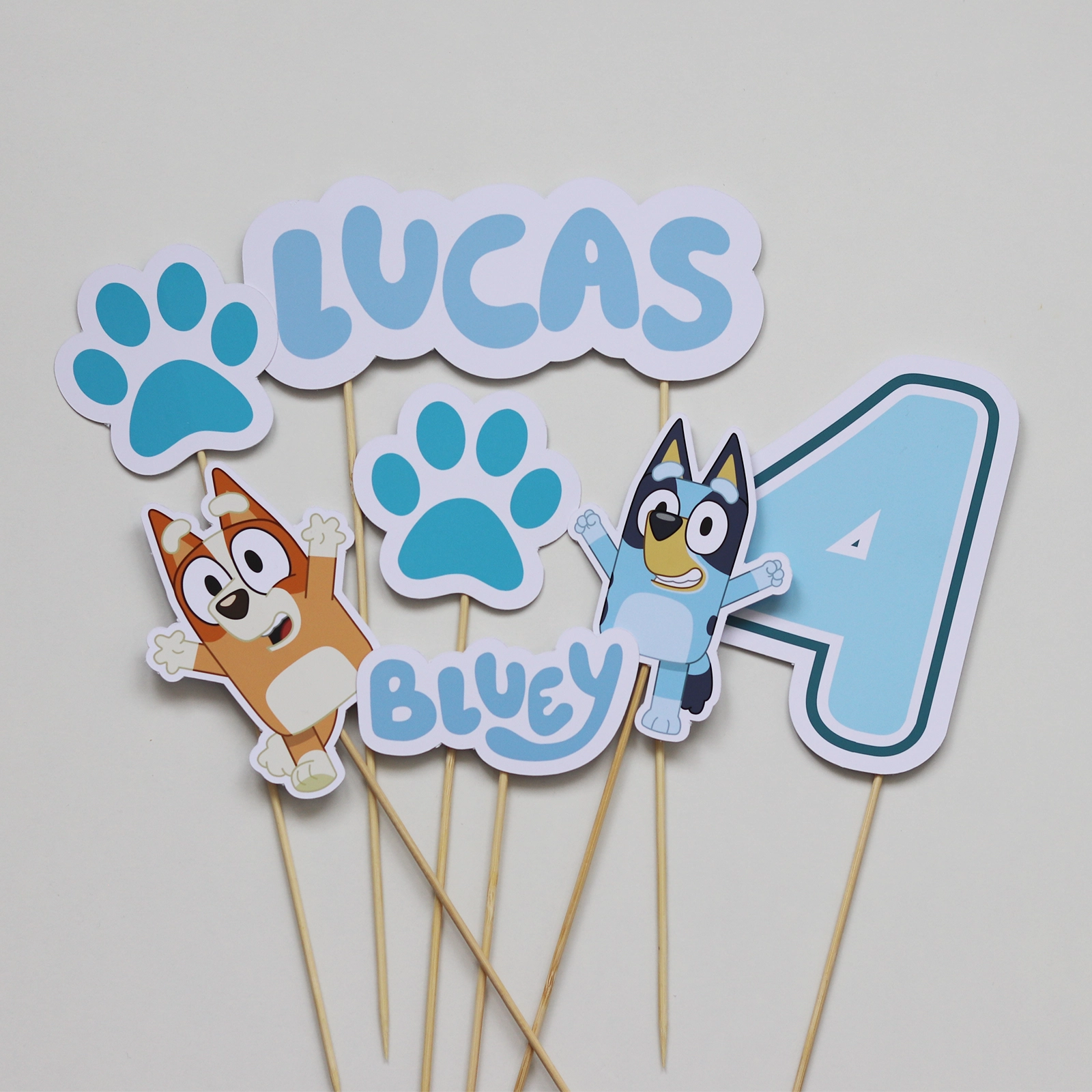 Toppere tort - Set toppere Bluey tort personalizate