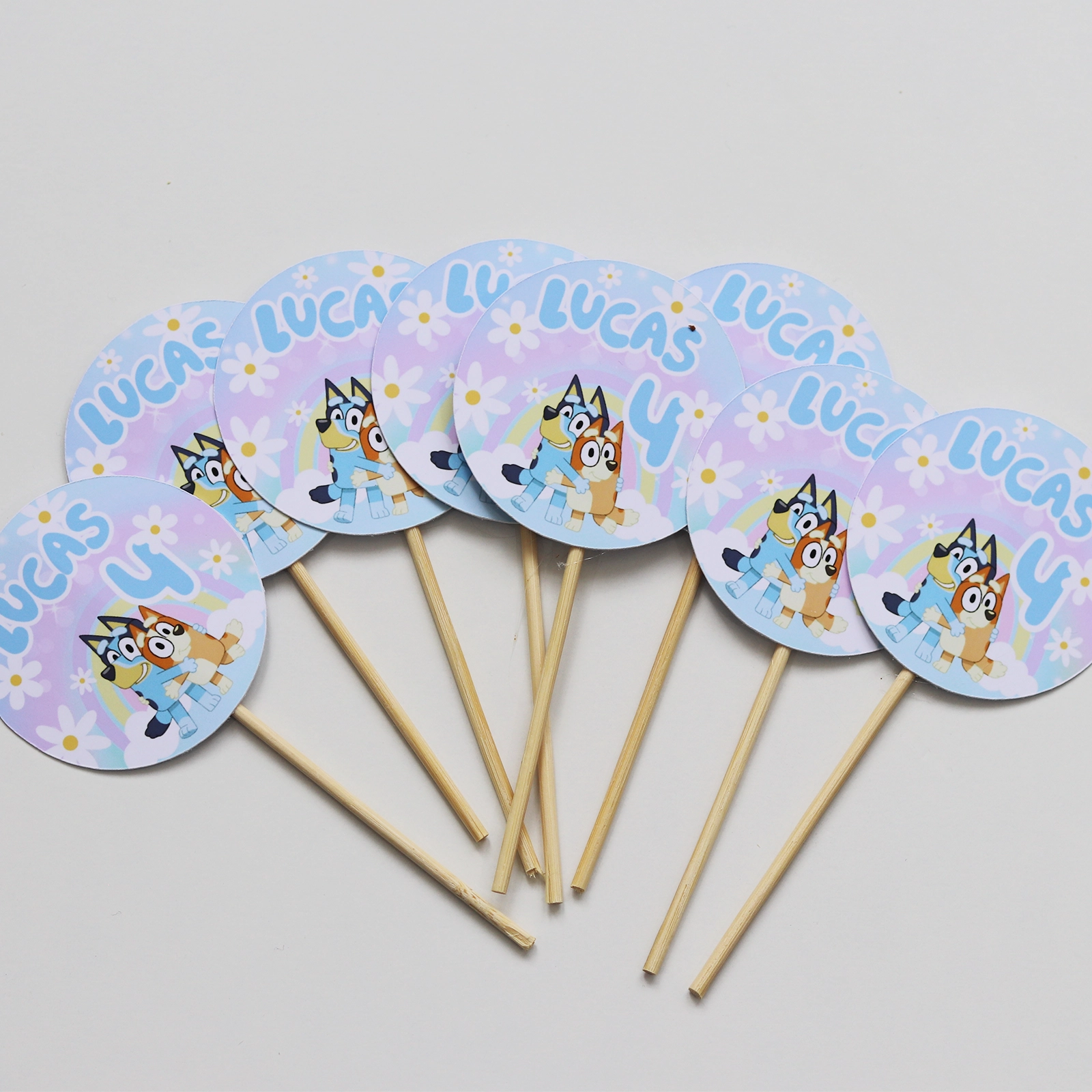 Toppere cupcakes - Set toppere cupcakes Bluey personalizate