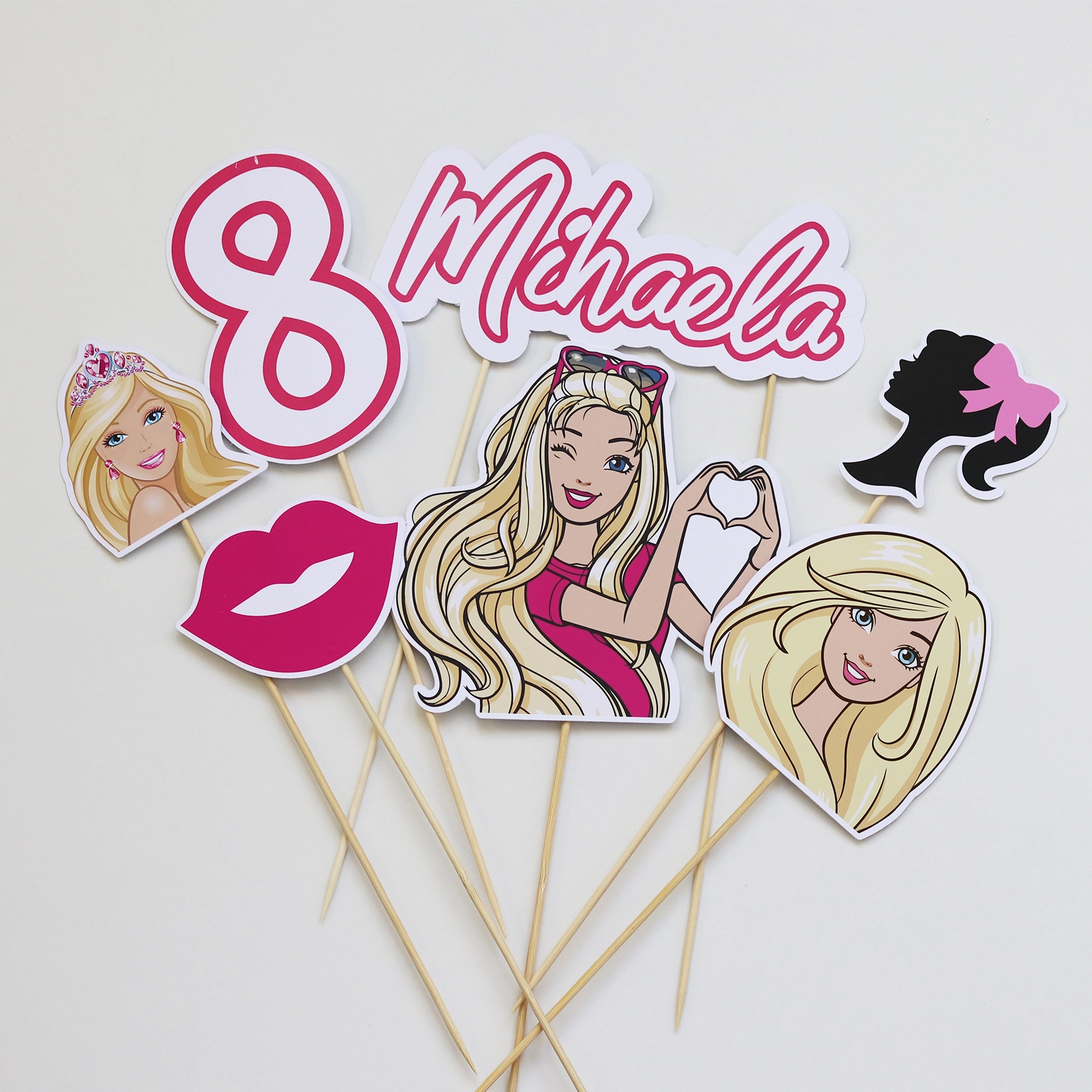 Toppere tort - Set toppere tort Barbie personalizate