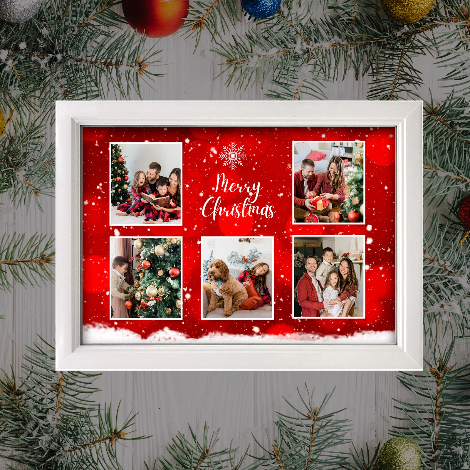 Tablou Crăciun cu 5 poze personalizat [1]