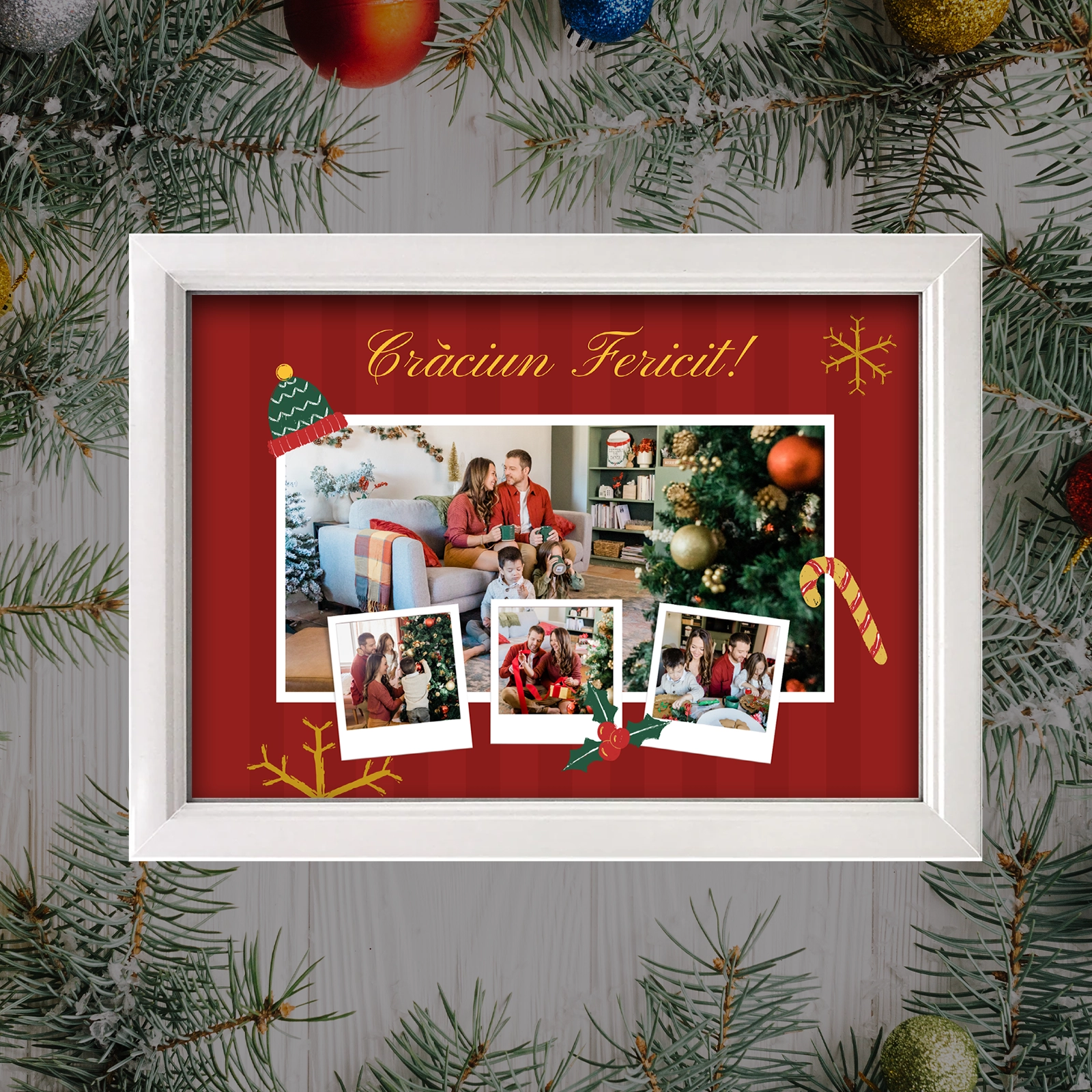 Tablou Crăciun personalizat cu 4 poze și mesaj [1]