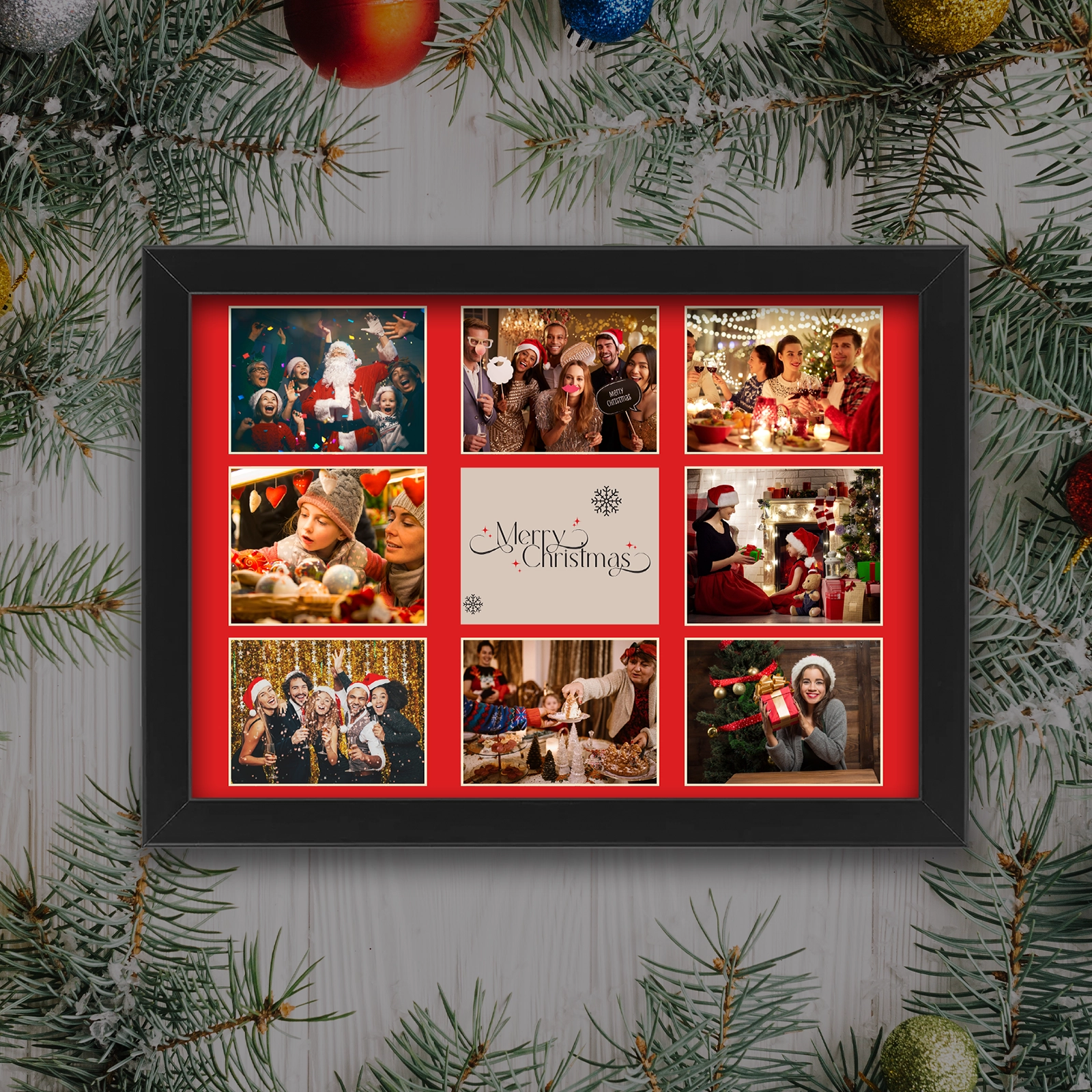 Cadouri - Tablou Crăciun personalizat cu 8 poze