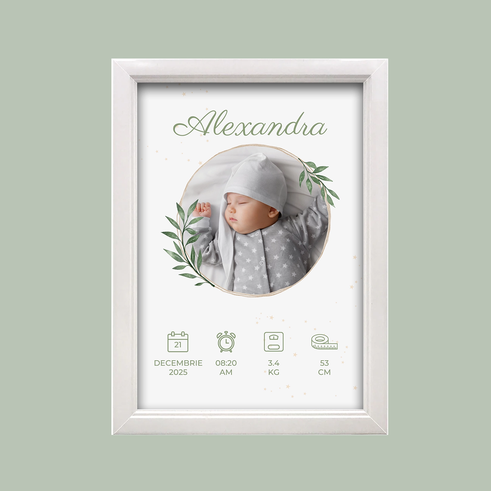 Cadouri - Tablou nou născut, motiv floral