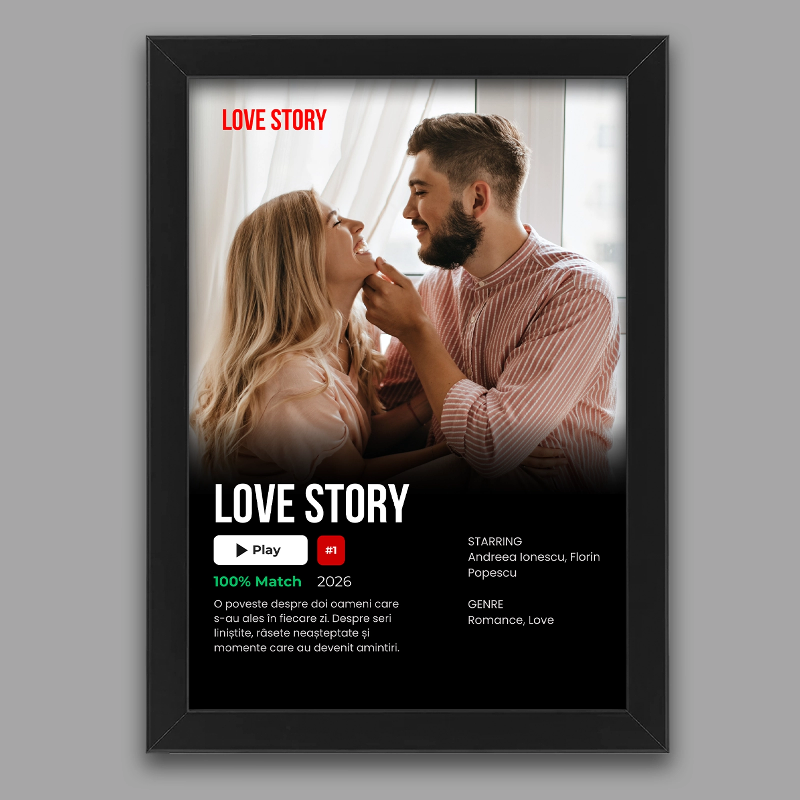 Cadouri - Tablou personalizat cu poză și text - film