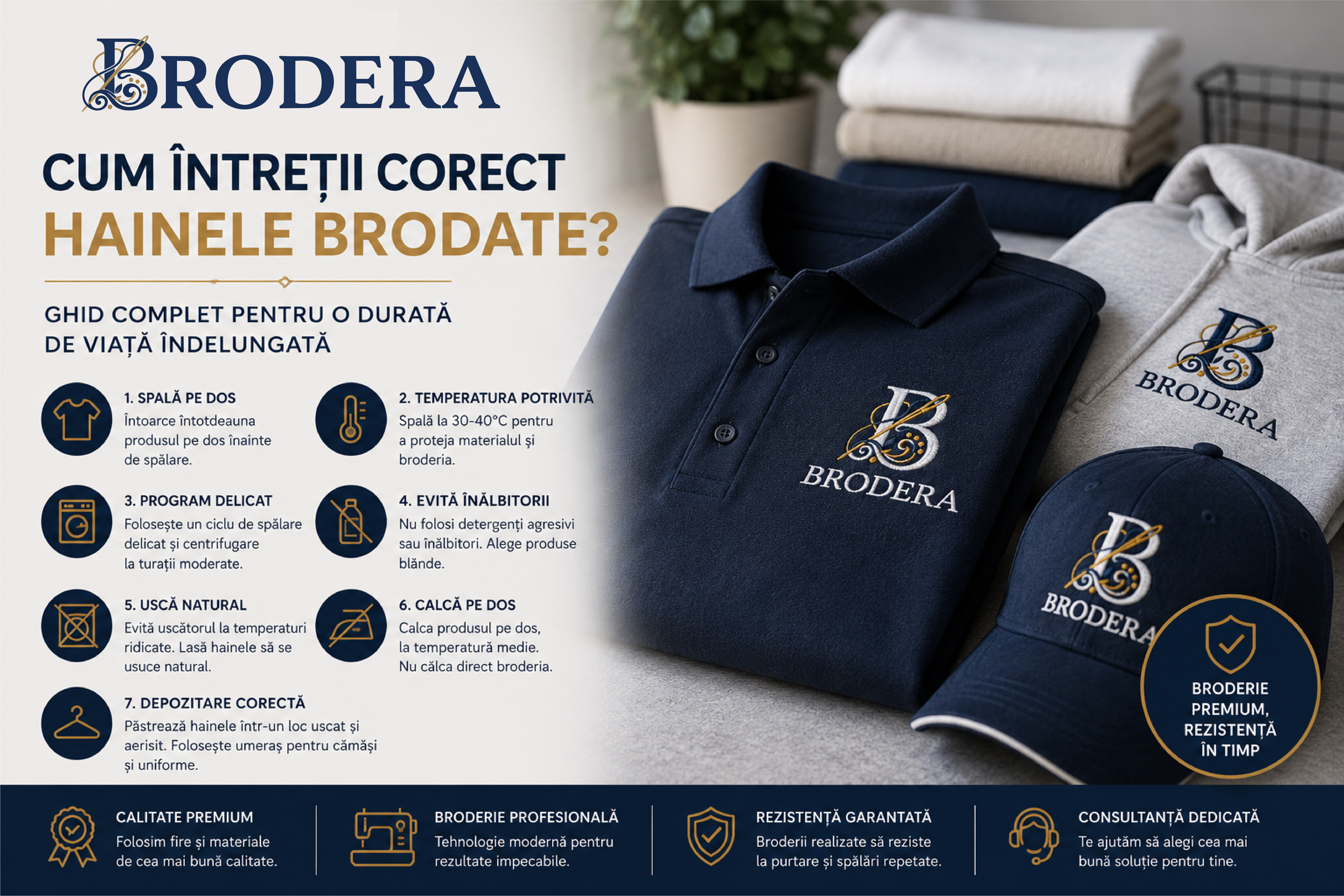 Cum întreții corect hainele brodate? Ghid complet pentru o durată de viață îndelungată