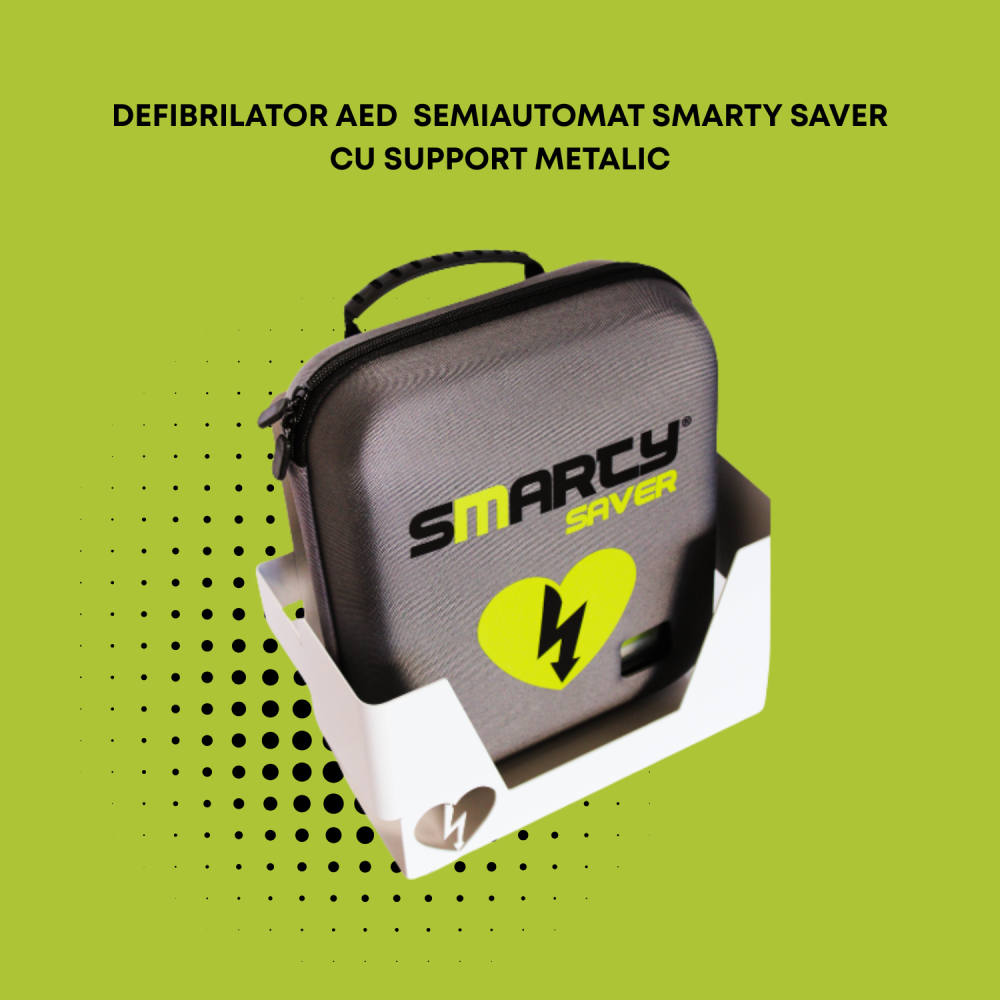 Defibrilator AED semiautomat Smarty Saver cu suport metalic [3]