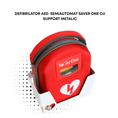 Defibrilator AED semiautomat Saver One cu suport metalic [2]