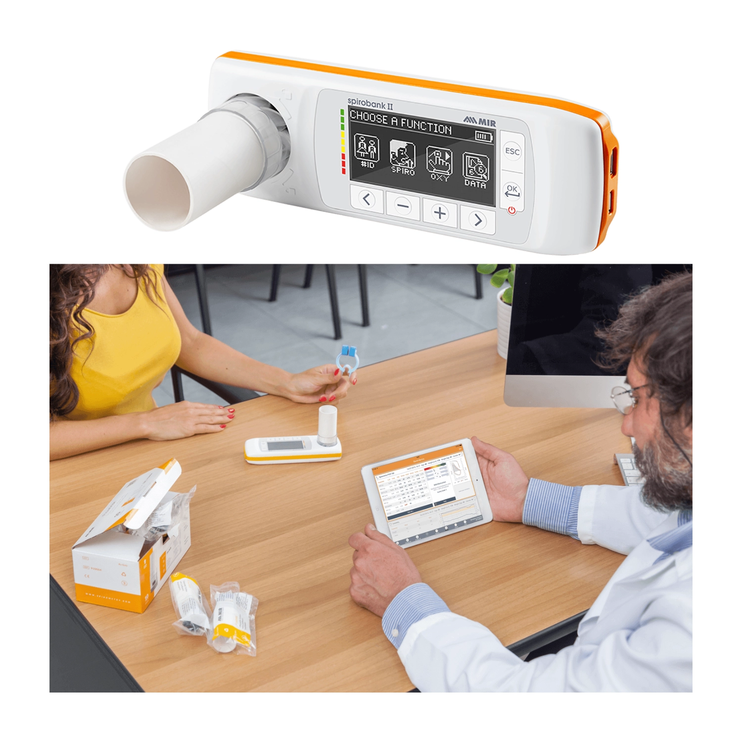 Medicina muncii - Spirometru cu Bluetooth și turbină reutilizabilă