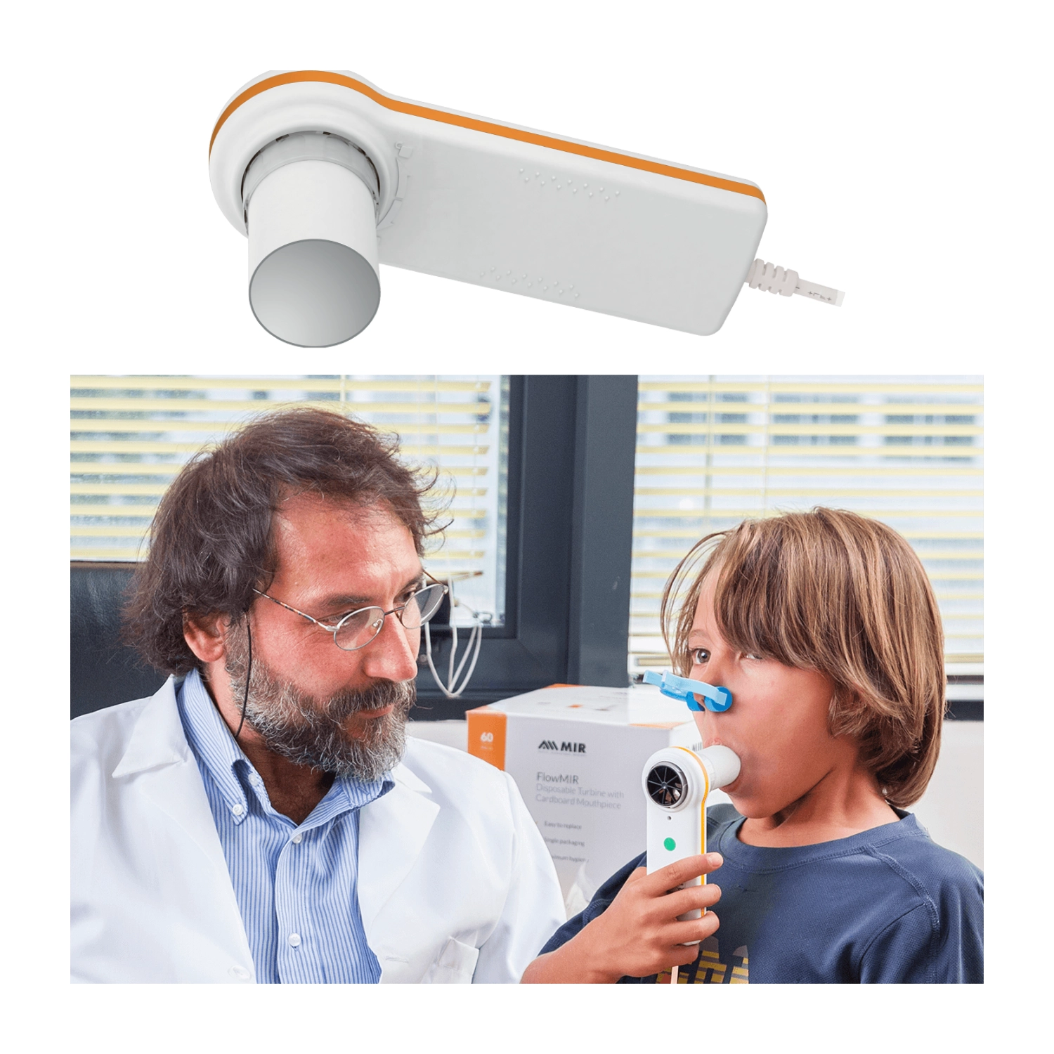 Medicina muncii - Spirometru cu USB și turbină reutilizabilă