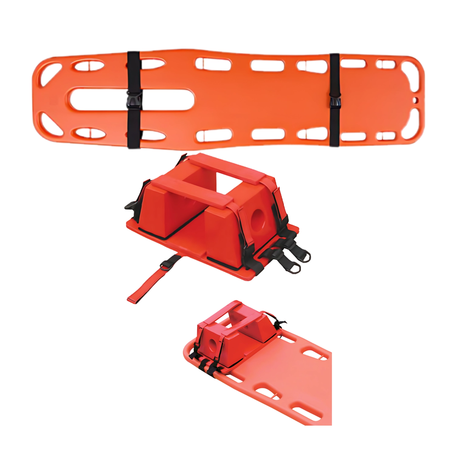 Tărgi medicale - Targă rigidă completă pentru coloană (cu imobilizare / fixare pentru cap)