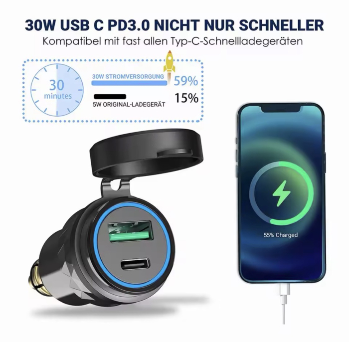 Adaptor dublu pentru motocicleta cu conector DIN [2]