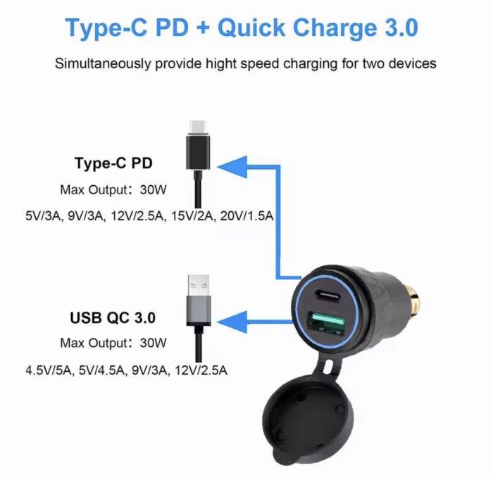 Adaptor dublu pentru motocicleta cu conector DIN [3]