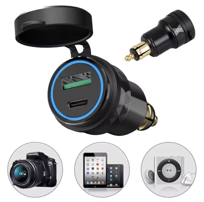 Adaptor dublu pentru motocicleta cu conector DIN [5]