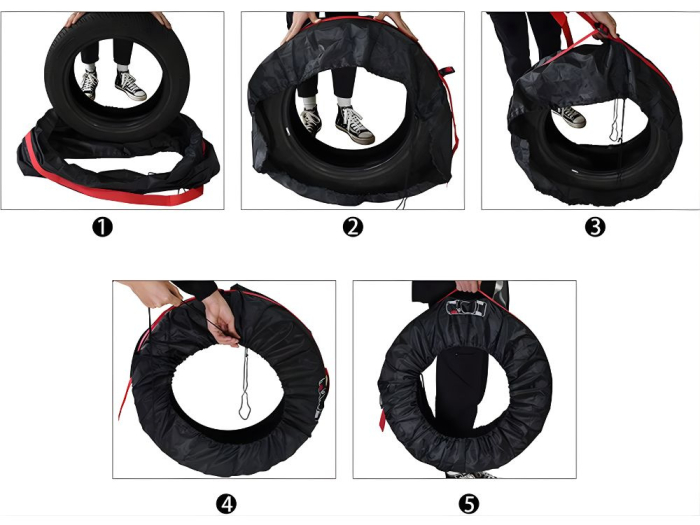 HUSE PENTRU ANVELOPE PENTRU JANTE DE 19-23 INCHI SET DE 4 IMPERMEABILE CU MÂNER [4]