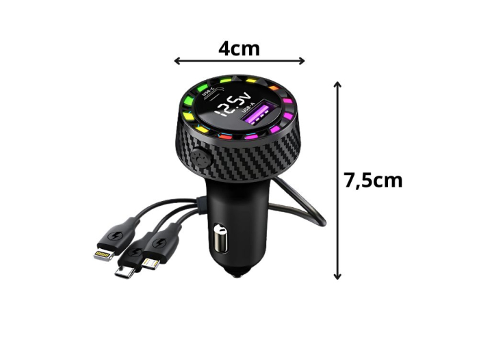 Încărcător auto usb-c 14w și usb-a 15w pentru priză brichetă 12-24V [6]