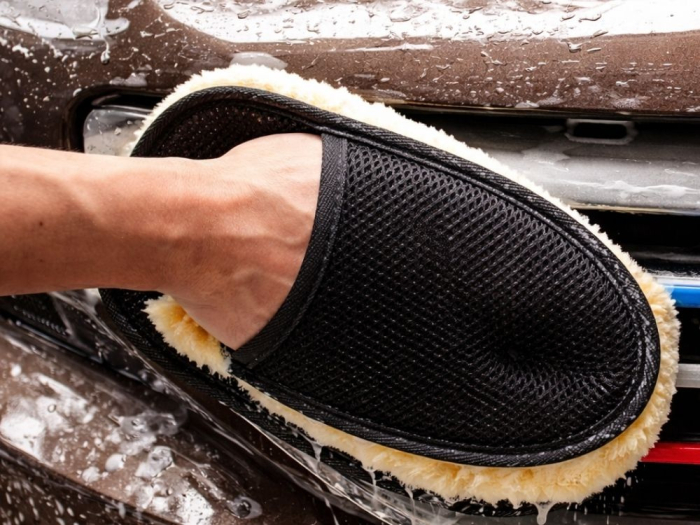 Mănușă de spălat mașini din microfibră, moale, pentru vopsea, jante și geamuri [4]
