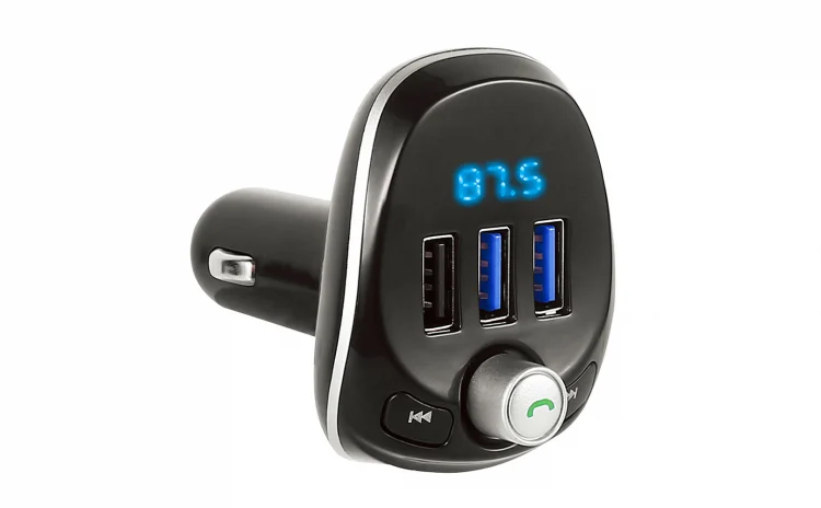 Modulator FM Auto Bluetooth M21, Hands-Free, 3 x USB, Player MP3/WMA, Încărcare Rapidă 3.1A, Afișaj LED, Alimentare 12-24V [2]