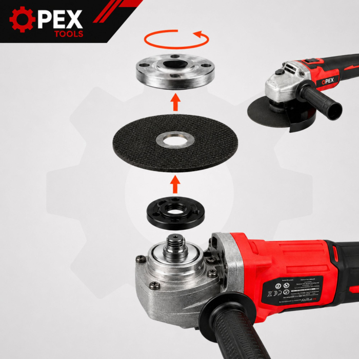 Polizor unghiular cu baterie, fără perii,7500rpm, cu 2 baterii de 3.0ah [4]