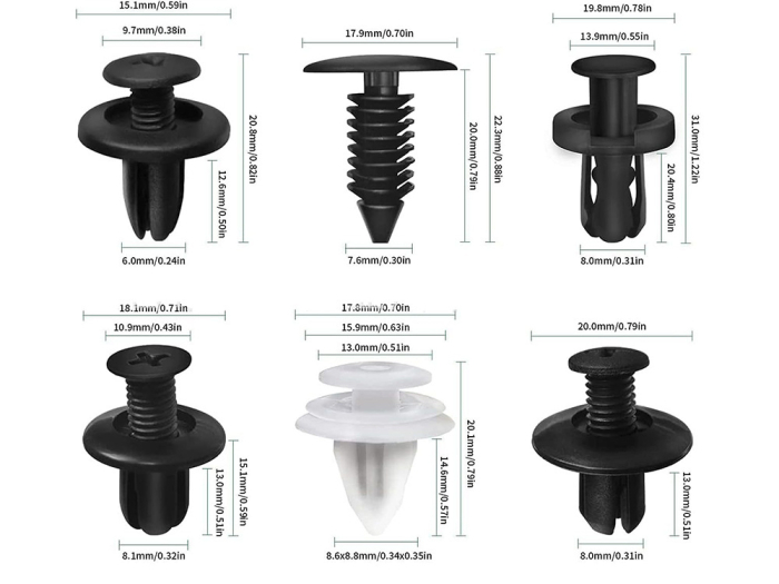Set cleme si clipsuri auto, universale, plastic, pentru tapiterie, usi, bara, aripi si carenaje, cutie depozitare, [2]