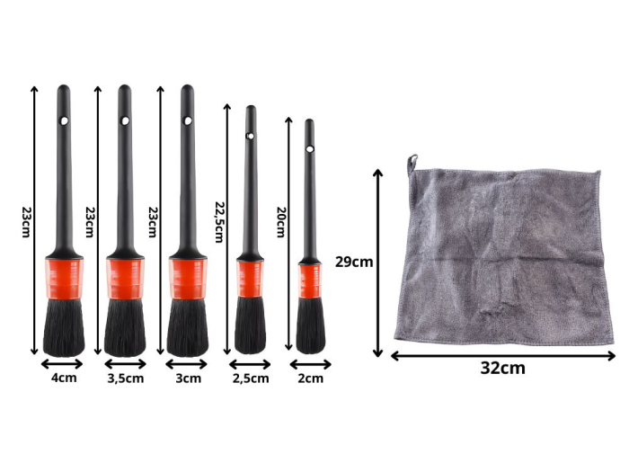 Set de perii de detaliu pentru mașini,curățare cu microfibre [4]