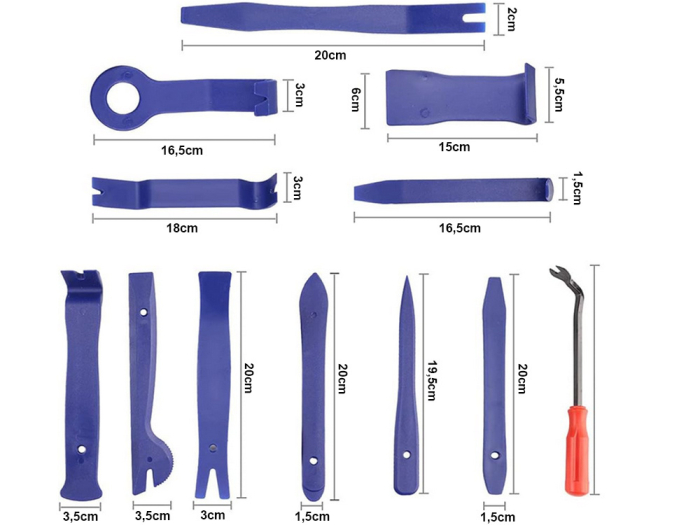 Set Profesional cu 11 chei extractoare pentru demontarea tapiteriei auto [2]