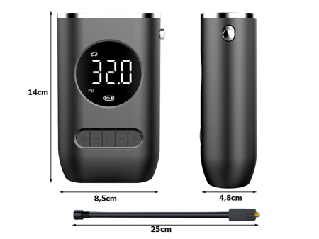 Compresor electric multifunctional USB - Afisaj DIGITAL, Lanterna incorporata 10 Bar LCD [4]