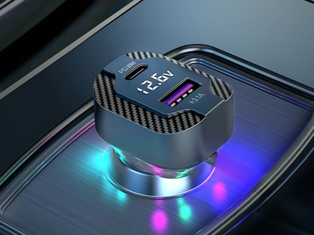 Incarcator auto rapid ,2 porturi usb-c 30w și usb-a 15w pentru priza bricheta [1]