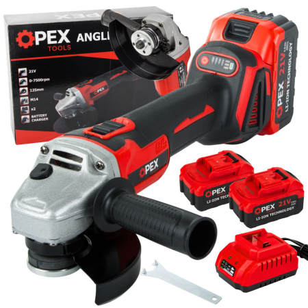 PRODUSE NOI - Polizor unghiular cu baterie, fără perii,7500rpm, cu 2 baterii de 3.0ah