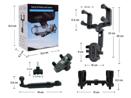 Suport auto pentru oglinda retrovizoare suport rotativ pentru telefon [4]