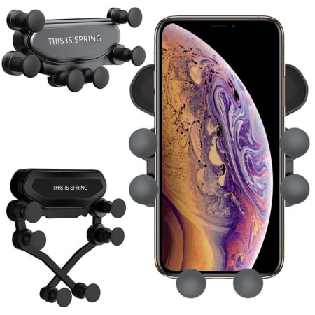 Accesorii Auto - Suport auto pentru telefon, Verk Group, universal, montare pe ventilatie, negru