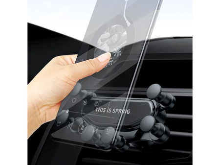 Suport auto pentru telefon, Verk Group, universal, montare pe ventilatie, negru [2]