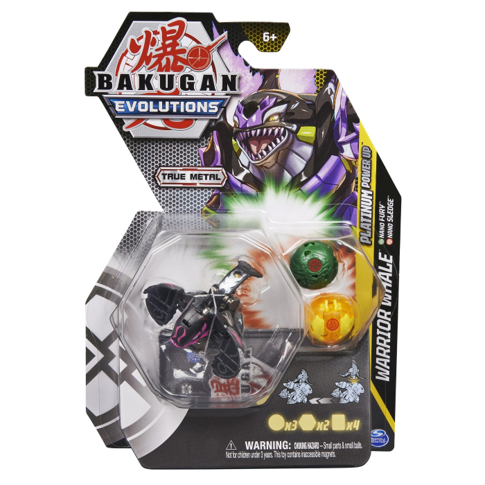 BAKUGAN PLATINUM POWERUP S4 WARRIOR WHALE NANO FURY SI NANO SLEDGE [1]