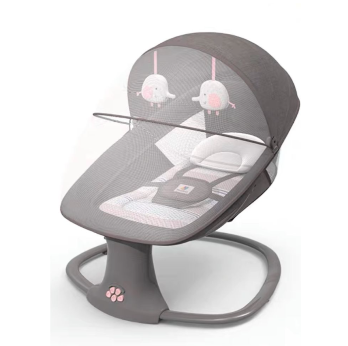 Balansoar electric 3 in 1, cu bluetooth, telecomanda, Mastela, Roz [1]