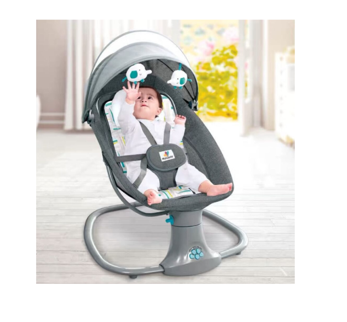 Balansoar electric 3 in 1, cu bluetooth, telecomanda, Mastela, Roz [6]