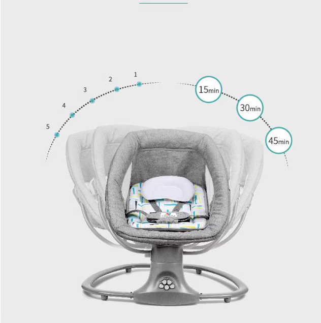 Balansoar electric 3 in 1, cu bluetooth, telecomanda, Mastela, Vernil [8]