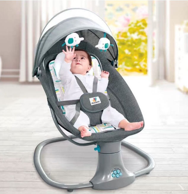 Balansoar electric 3 in 1, cu bluetooth, telecomanda, Mastela, Vernil [3]