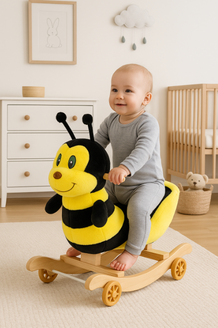 Balansoar Pentru Bebelusi, Albinuta, Lemn + Plus, 60 x 34 x 45 Cm [2]