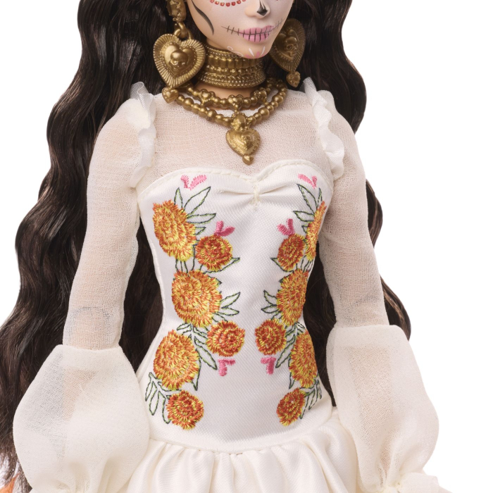 BARBIE SIGNATURE PAPUSA BARBIE DIA DE MUERTOS CU ROCHIE ALBA MOTIVE FLORALE [4]